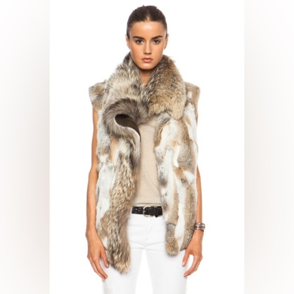Isabel Marant Beige Fur Astia Steppe Vest size small